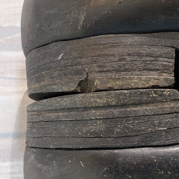 Vintage Black Leather Lace-Up Ankle Boots US Size 8.5/9 - Picture 9 of 12